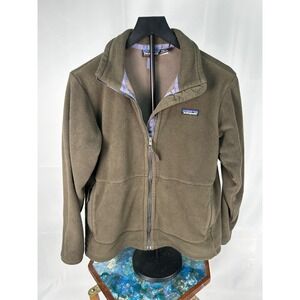 Patagonia Womens Fleece Jacket Full Zip Green Synchilla Size L Outdoor Warm